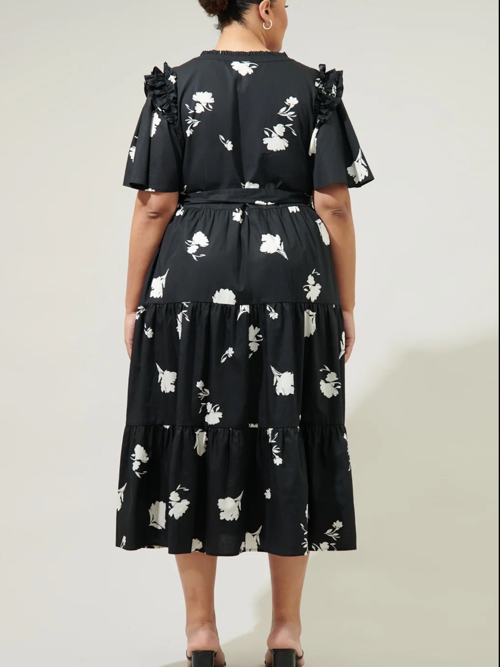 NWT Sugarlips Fleur Noir Escondido Tiered Shift Midi Dress Curve 2X - Picture 2 of 15